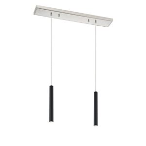 Z-Lite Forest 2-Light Linear Pendant Light In Brushed Nickel