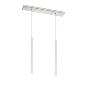 Z-Lite Forest 2-Light Linear Pendant Light In Brushed Nickel