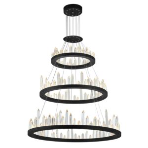 Juliette LED Chandelier in Black by CWI Lighting