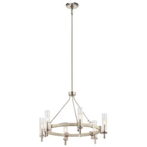 Telan 6-Light Chandelier in White Washed Wood