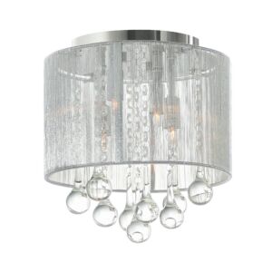 Water Drop Four Light Flush Mount in Chrome by CWI Lighting