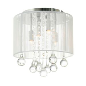 Water Drop Four Light Flush Mount in Chrome by CWI Lighting