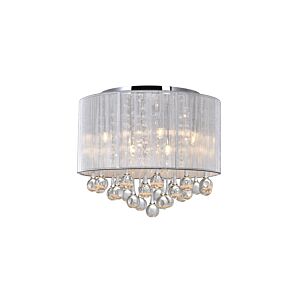 Water Drop Six Light Flush Mount in Chrome by CWI Lighting