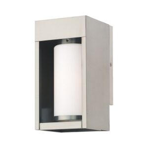 Bleecker 1-Light Outdoor Wall Lantern in Brushed Nickel