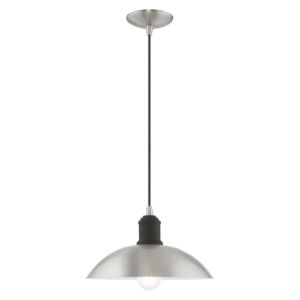 Metal Shade Mini Pendants 1-Light Mini Pendant in Brushed Nickel w with Bronze