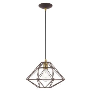 Knox 1-Light Mini Pendant in Bronze w with Antique Brasss