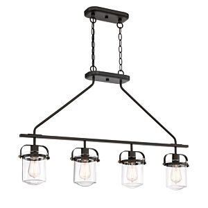 Jaxon 4-Light Linear Chandelier in Oil Rubbed Bronze