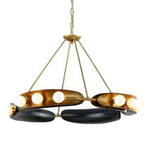 Hopper 12-Light Chandelier in Vintage Brass