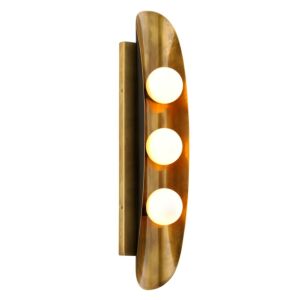 Hopper Three Light Wall Sconce in Vintage Brass Bronze Accents by Corbett Lighting