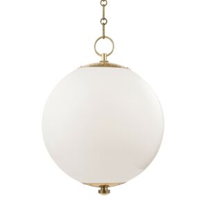 Sphere No.1 1-Light Pendant in Aged Brass