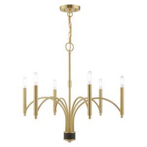 Wisteria 6-Light Chandelier in Satin Brass w with Bronze