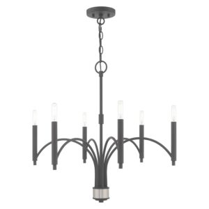 Wisteria 6-Light Chandelier in Scandinavian Gray w with Brushed Nickel