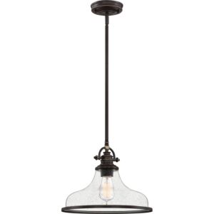 Grant One Light Pendant in Palladian Bronze by Quoizel