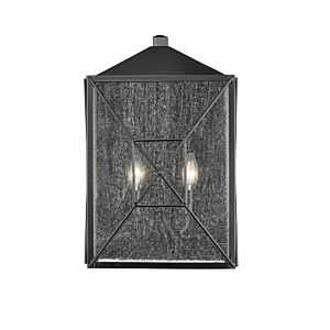 Caswell 2-Light Outdoor Wall Sconce in Powder Coated Black