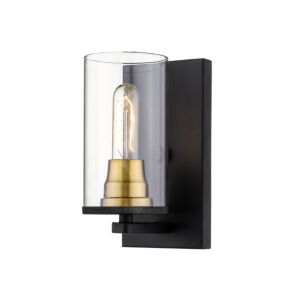 Pasadena 1-Light Wall Sconce in Matte Black with Heirloom Bronze