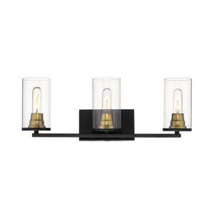 Pasadena Three Light Vanity in Matte Black Heirloom Bronze by Millennium