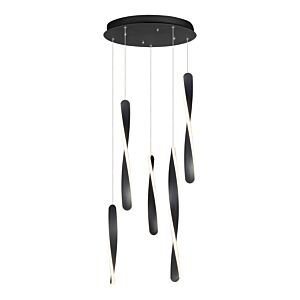 Pirouette 5-Light LED Pendant in Black