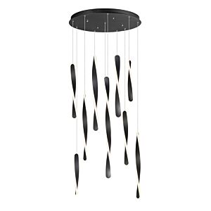 Pirouette 10-Light LED Pendant in Black