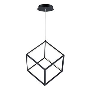 4 Square LED Pendant in Black by ET2