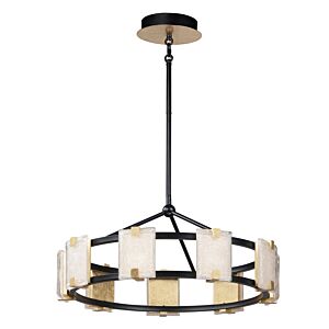 Radiant 9-Light LED Chandelier in Black with Gold Leaf