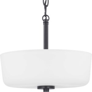 Tobin 2-Light Semi-Flush Convertible in Black