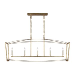 Thayer 5-Light Linear Chandelier in Antique Gild