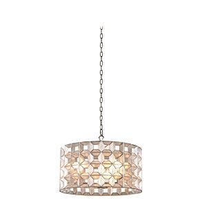 Prado Three Light Pendant in Oxidized Silver Leaf by Kalco