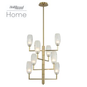 October LED Foyer Chandelier in Winter Brass by Kalco