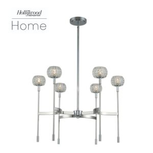 Mae LED Chandelier in Chrome by Kalco