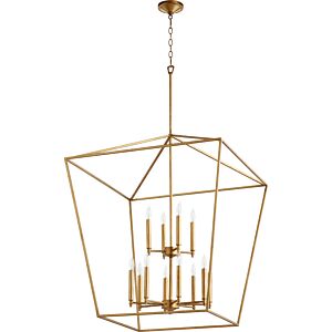 Gabriel 12 Light Entry Pendant in Gold Leaf by Quorum International