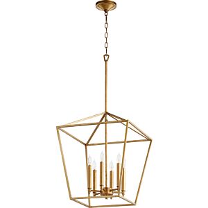 Gabriel 6-Light Entry Pendant in Gold Leaf