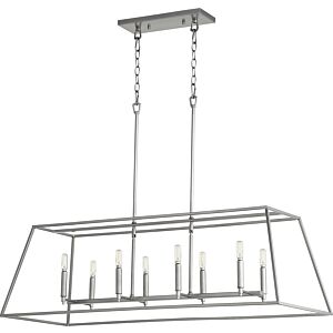 Gabriel Eight Light Pendant in Classic Nickel by Quorum International