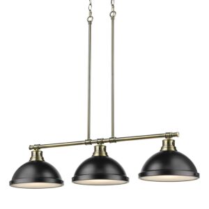 Duncan  Linear Pendant in Aged Brass by Golden Lighting