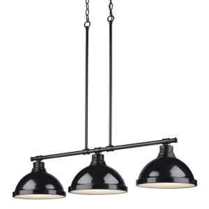 Duncan  Linear Pendant in Matte Black by Golden Lighting