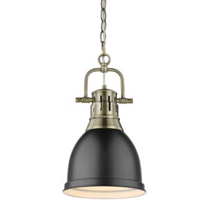 Duncan  Pendant in Aged Brass by Golden Lighting