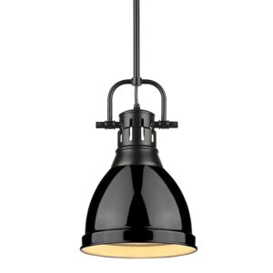 Duncan  Pendant in Matte Black by Golden Lighting