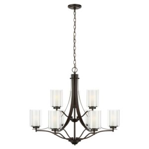 Elmwood Park  Chandelier in Bronze by Generation Lighting.