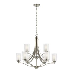 Elmwood Park  Chandelier in Brushed Nickel by Generation Lighting.