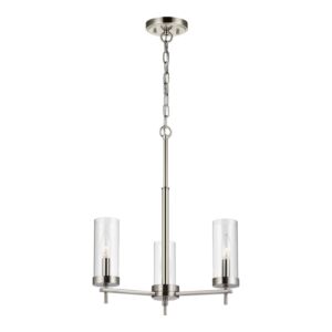 Zire Three Light Chandelier in Brushed Nickel by Visual Comfort Studio