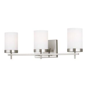 Zire 3-Light Wall with Bathroom Vanity Light in Brushed Nickel