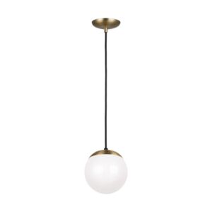 Leo - Hanging Globe 1-Light Pendant in Satin Brass