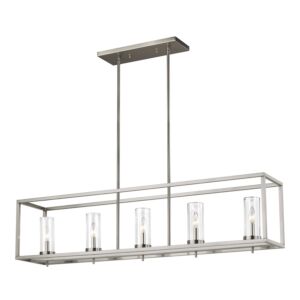 Zire 5-Light Island Pendant in Brushed Nickel