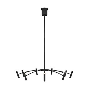 Aerial LED Chandelier in Matte Black by Visual Comfort Modern