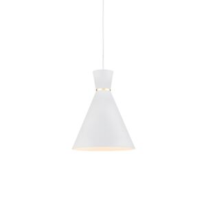 Vanderbilt One Light Pendant in White With Gold Detail by Kuzco Lighting