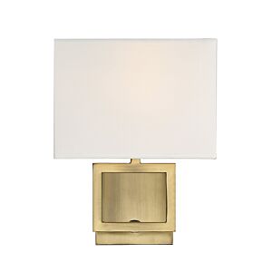 Mscon One Light Wall Sconce in Natural Brass by Meridian