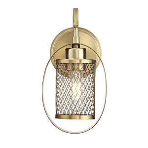 Mscon One Light Wall Sconce in Natural Brass by Meridian