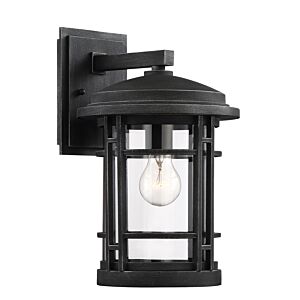 Barrister 1-Light Wall Lantern in Weathered Pewter