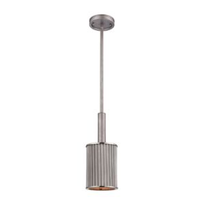 Corrugated Steel  Mini Pendant in Weathered Zinc by ELK Home