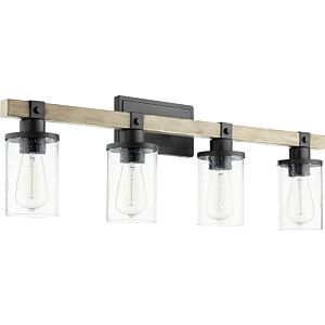 Alpine 4-Light Bathroom Vanity Light in Textured Black w with Driftwood finish