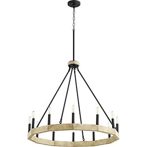 Alpine 12-Light Chandelier in Textured Black w with Driftwood finish